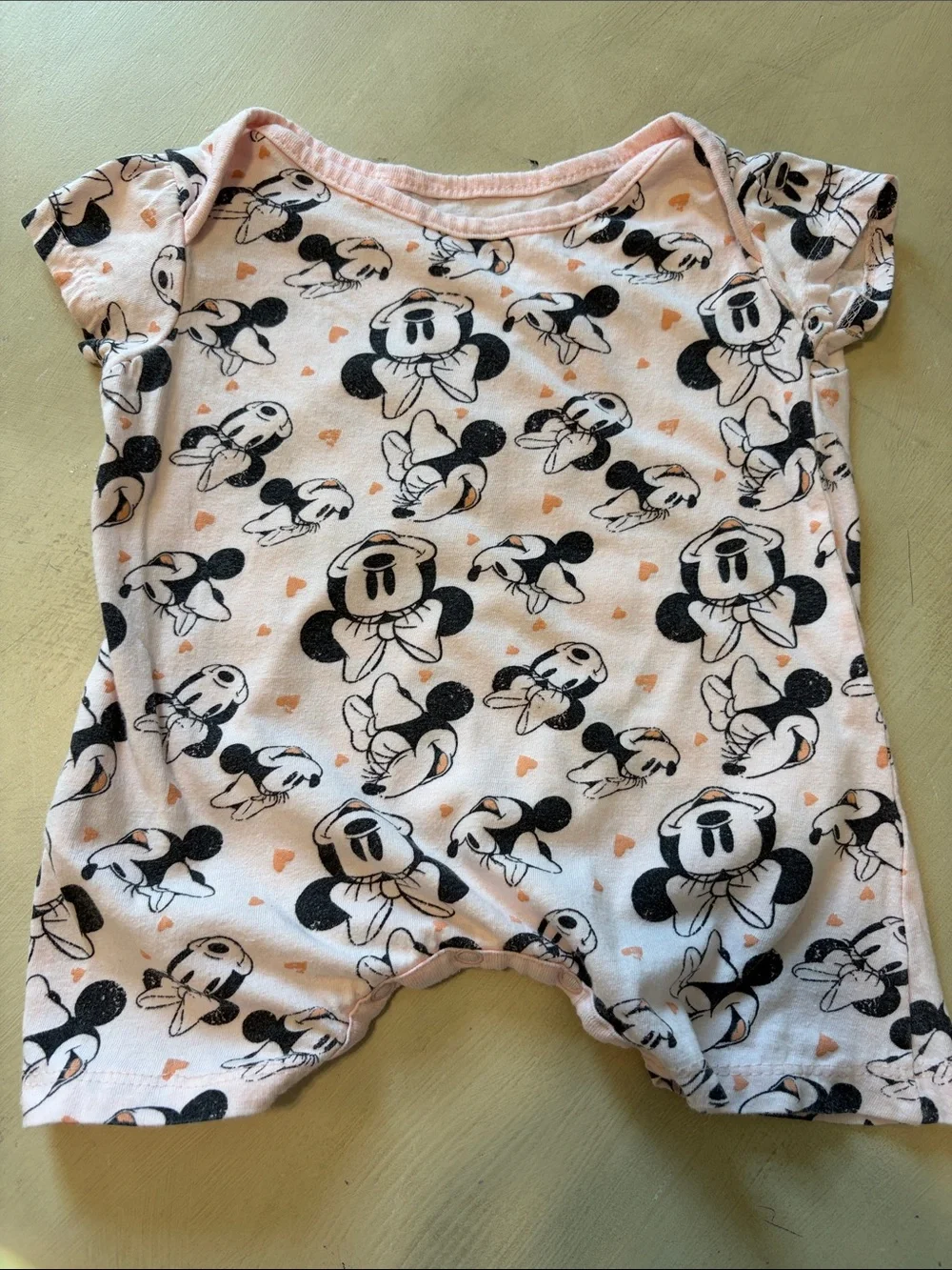 Pink Minnie Mouse Baby Print One-Piece Bodysuit 6-9 More